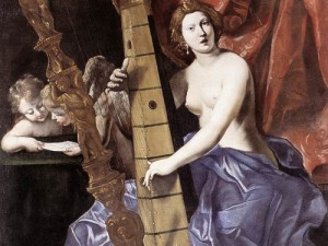 Painting of the Barberini harp 